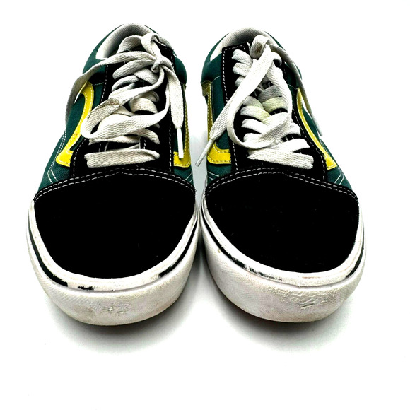 VANS Women's 8 ComfyCush Old Skool Low Future Standard Green Yellow Canvas Shoes - Picture 3 of 6